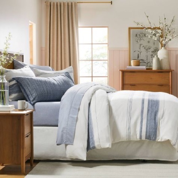 Hearth & Hand Bedding 3pc Variegated Stripe Comforter Bedding Set